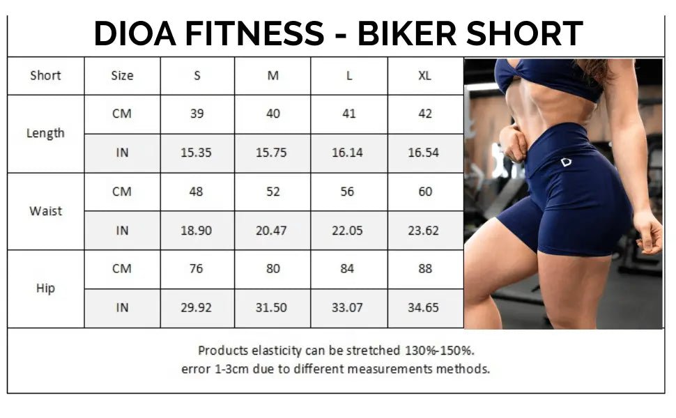 Dioa Fitness Apparel - Biker Short Taille Haute - Dioafitness